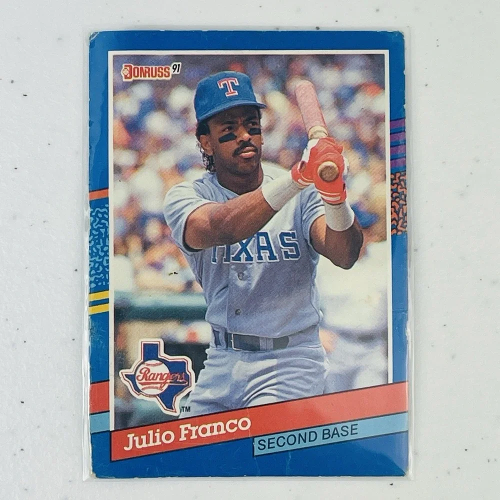 Julio Franco 192 Donruss MLB Baseball 1991 Texas Rangers Trading Card Vintage